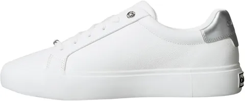 Calvin Klein Donna Sneakers con Suola Preformata Lace Up in Pelle, Bianco (Bright White/Silver), 35