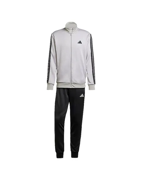 adidas Uomo 3 Stripes French Terry Track Suit, medium grey heather/mgh solid grey, XXL