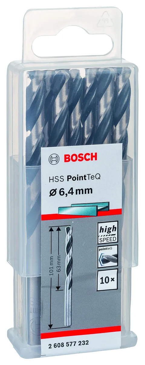 Bosch HSS PointTeQ Punte Trapano 6,4 mm (Set 10)