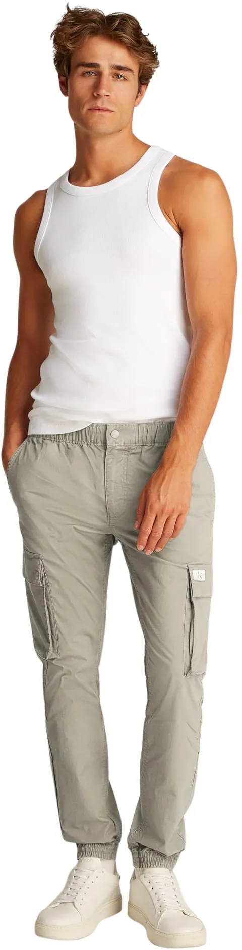 Calvin Klein Uomo Pantaloni Cargo Skinny Fit, Beige (Laurel Oak), 34W