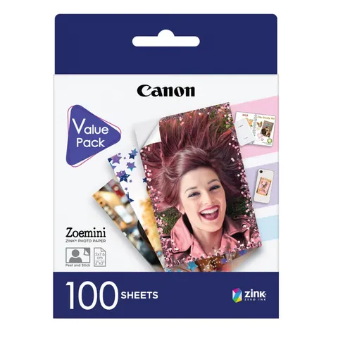 Canon Carta Fotografica Zink™ - Carta Adesiva 5x7,6 cm (100 Fogli) - Stampa Adesivi Personalizzati con le Tue Foto