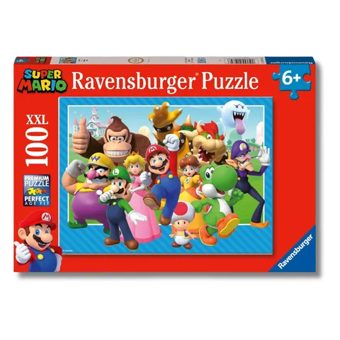 Ravensburger - Puzzle Super Mario, 100 Pezzi XXL - Puzzle Bambini 6 Anni, Collezione