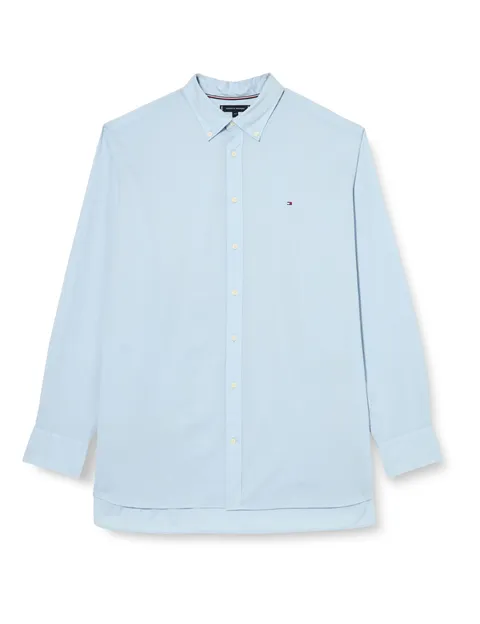 Tommy Hilfiger Uomo Camicia Regular Fit, Blu (Calm Blue), XXL