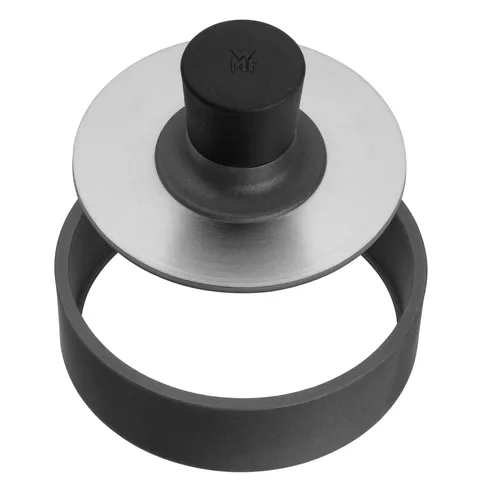 WMF Pressa per hamburger BBQ in acciaio inox, 12,5 cm, pattypressa per torte uniformi per