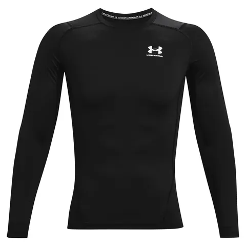 Under Armour Ua Hg Armour Comp Ls Maglietta a maniche lunghe, Nero (Black / White), XS Uomo