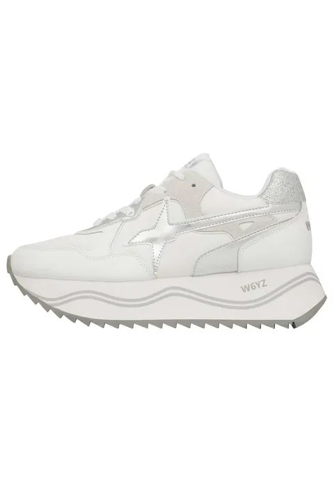 w6yz Deva W. Sued/Nylon/Jewel White-Silver-White
