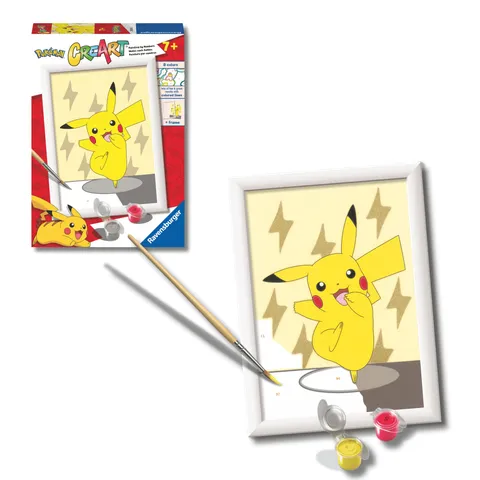 Ravensburger CreArt: Pokemon: Pikachu- Dipingere con i Numeri per Bambini 7+ Anni, Kit
