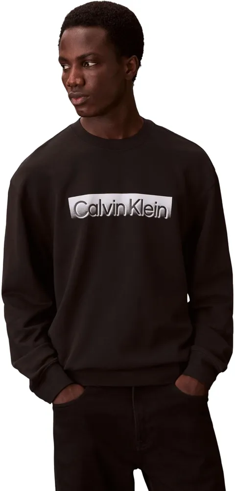 Calvin Klein Uomo Felpa Sportswear Graphic con Scollo Rotondo, Nero (Black), M