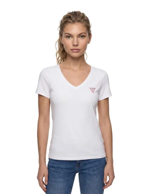 Guess Woman's T-Shirt Slim Fit T-Shirts SS VN Mini Triangle Tee M