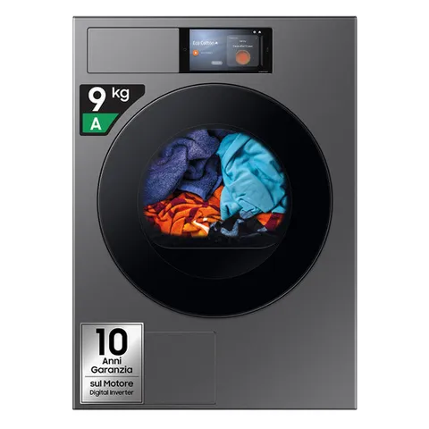 Samsung Asciugatrice Bespoke AI DV90F09F4S/U3, 9 kg, Pompa di Calore, Wifi, Controllo