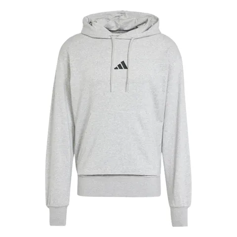 Adidas Uomo Essentials Feelcozy French Terry Hoodie, Medium Grey Heather/Black, XXL