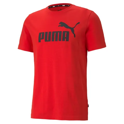 Puma Ess Logo Tee T-shirt, Rosso, M Unisex - Adulto