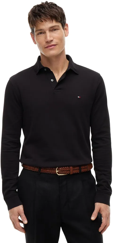Tommy Hilfiger Uomo Maglietta Polo Maniche Lunghe Regular Fit con Chiusura a Bottoni