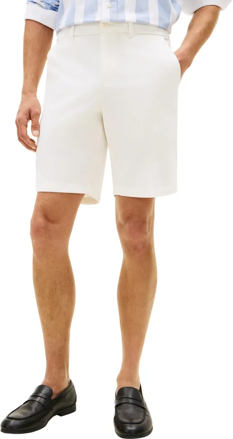 Tommy Hilfiger Half Ewb Harlem Short Chino Mw0mw42294 Pantaloncini, White (Ivory Silk)