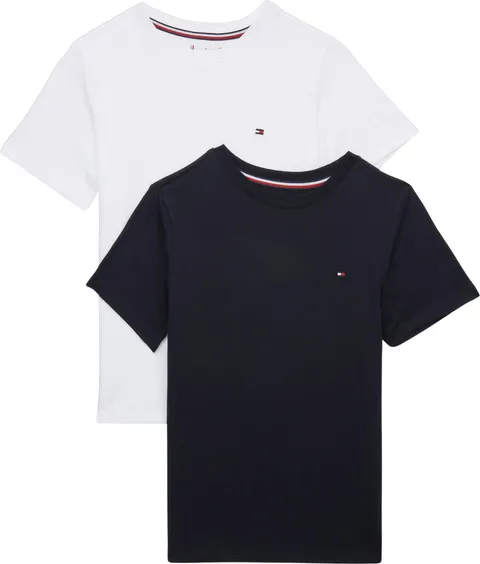 Tommy Hilfiger T-Shirt Bambino Confezione da 2 Maniche Corte Scollo Rotondo, Blu (Desert