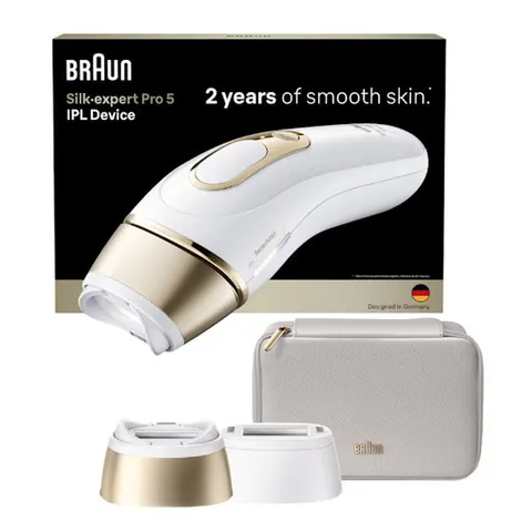 Braun IPL Smart Silk ·expert Pro 5, rimozione dei peli laser a casa, depilazione