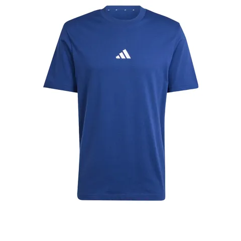 adidas Uomo Essentials Small Logo Single Jersey Shirt, Dark Blue/White, XXL