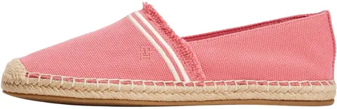 Tommy Hilfiger Donna Espadrillas Fringe Canvas Closed con Logo, Rosso (Washed Cherry), 38