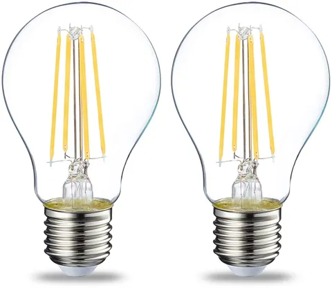 Amazon Basics Confezione da 2 lampadine a LED, con attacco Edison E27, piccole, da 7 W