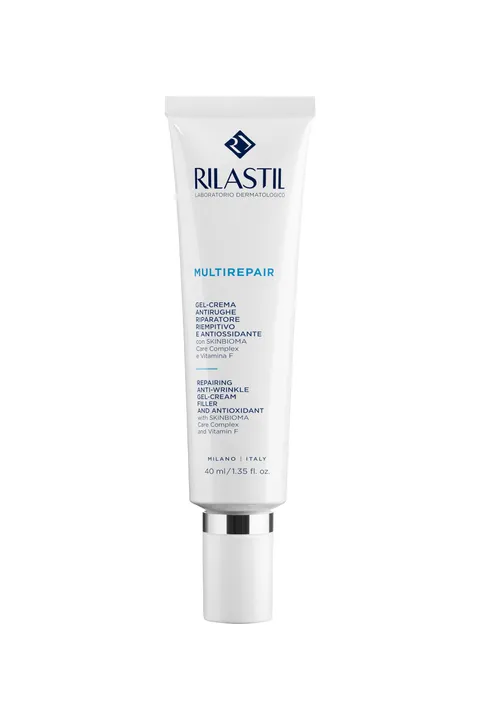 Rilastil Multirepair Gel Crema Antirughe Riparatrice, Riempitiva e Antiossidante, 40 ml