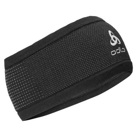 Odlo Unisex Fascia per la fronte Velocity Ceramiwarm, black - odlo steel grey