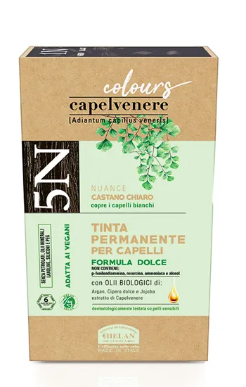 Helan, Capelvenere Colours, Tinta per Capelli Naturale Permanente Formula Dolce 5N