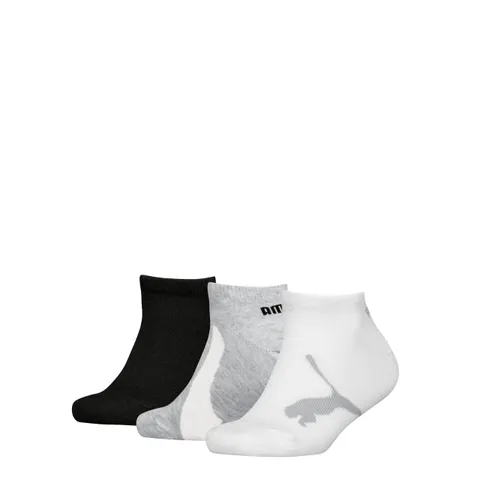 PUMA Bwt Sneaker 3p, Calzini Unisex - Bambini e ragazzi, White/Grey/Black - New, 35-38