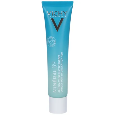 Vichy Minéral 89, Crema Idratante Matte, Per Pelli Grasse, Pelle Idratata fino a 48h