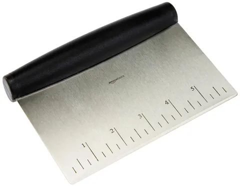 Amazon Basics Raschietto/Tagliaimpasto multiuso, in acciaio inox, 15 cm, Nero, Argento