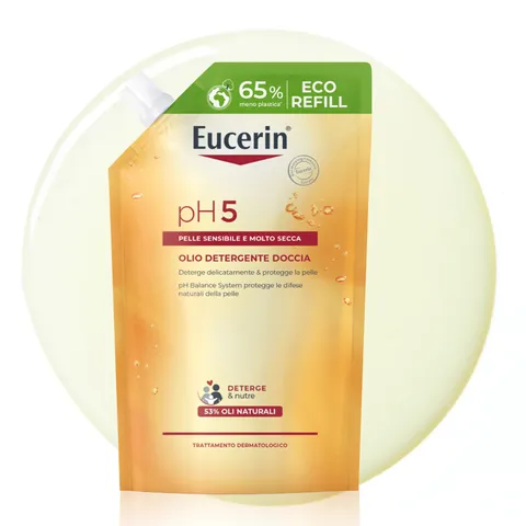 Eucerin pH5 Olio Corpo Detergente, Ricarica da 400 ml