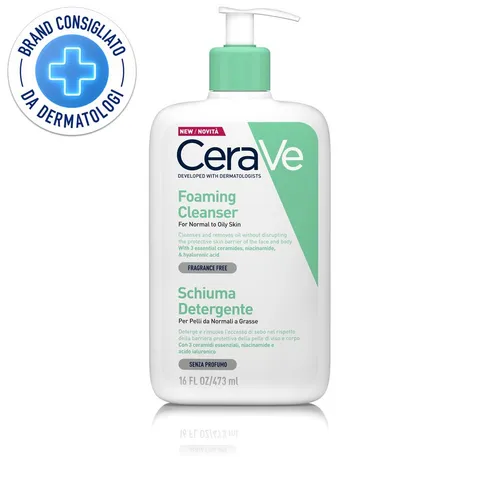 Schiuma Detergente Viso 473ml con Ceramidi, Niacinamide e Acido Ialuronico