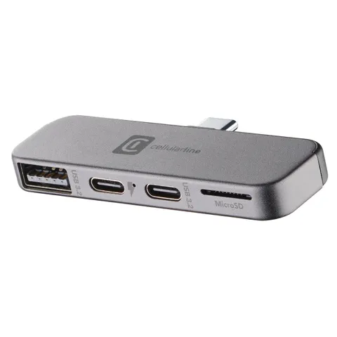 Cellularline Smartphone HUB - Adattatore USB-C 4 Porte, Compatibile con Smartphone e