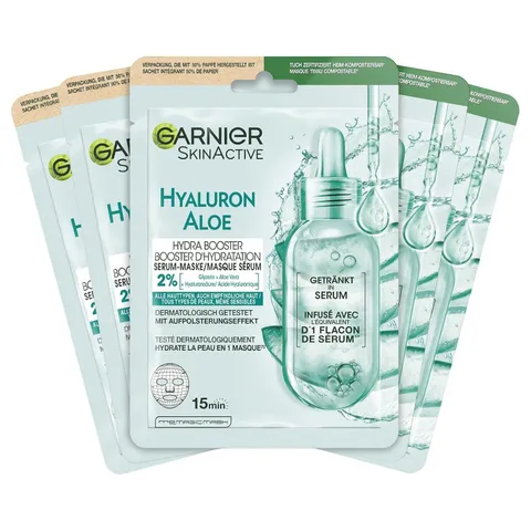 Garnier Maschera viso per tutti i tipi di pelle, rinfrescante e idratante, con acido