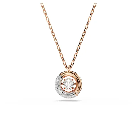 Swarovski Pendente Dextera, Taglio Round, Bianco, Placcato color oro rosa