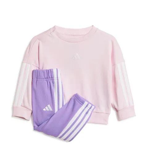 adidas Unisex - Bimbi 0-24 Essentials Jogger Track Suit, clear pink/white/lavendar, 3-4