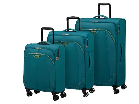 American Tourister Poproll - Set di 3 valigie morbide (Bagaglio a mano, Media, Grande)