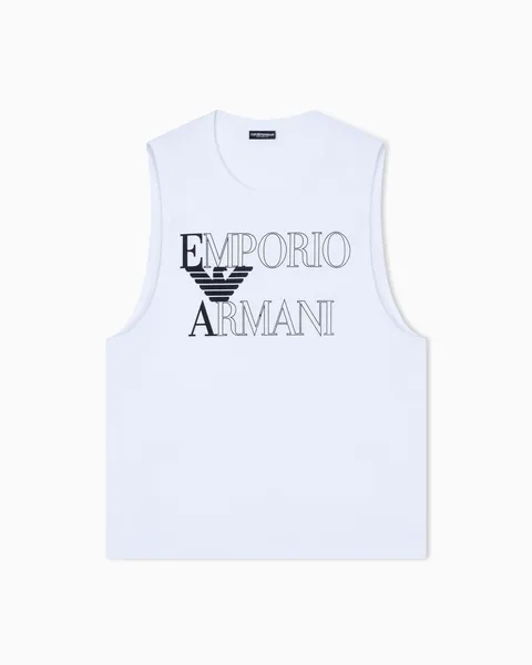 Emporio Armani Canotta Uomo Bold Logo Girocollo Bianco L