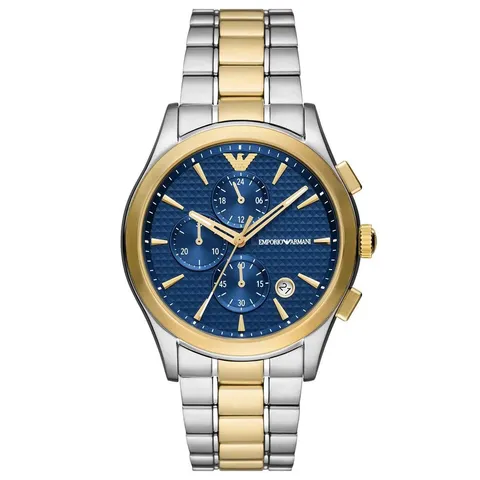 Emporio Armani Orologio Casual AR11579, Tono oro e blu