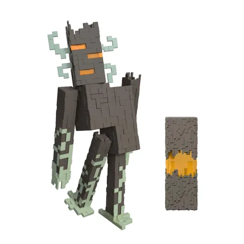 Mattel Minecraft - Personaggio Creaking, action figure dal design pixelato ispirata al
