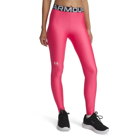 Under Armour Donna Heat Gear Legging, Leggins Sportivi traspirantu e ad Asciugatura Rapida, Pantaloni Palestra con Tessuto Elasticizzato in 4 direzioni,Super Pink/White,XS