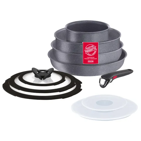 Lagostina Ingenio Mineralis Set Padelle Antiaderenti con Corpo in Alluminio 100%