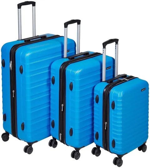 Amazon Basics Set Valigie Rigide (Piccola + Media + Grande) - Bagagli Espandibili ABS con