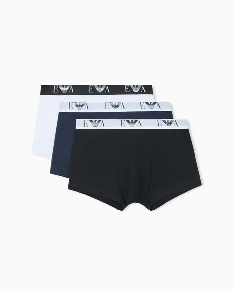 Emporio Armani Boxer Uomo, Bianco/AR.Blue/Nero, S