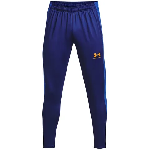 Under Armour Uomo Challenger Training Pant, Pantaloni Tuta Elasticizzati, Comodi e Leggeri, Pantaloni Sportivi Lunghi per Allenamento e Atletica,Washed Navy/High Vis Yellow,LG