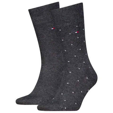 Tommy Hilfiger 8719965009202 TH - Calzini da uomo 2P DOT, grigio, 39-42