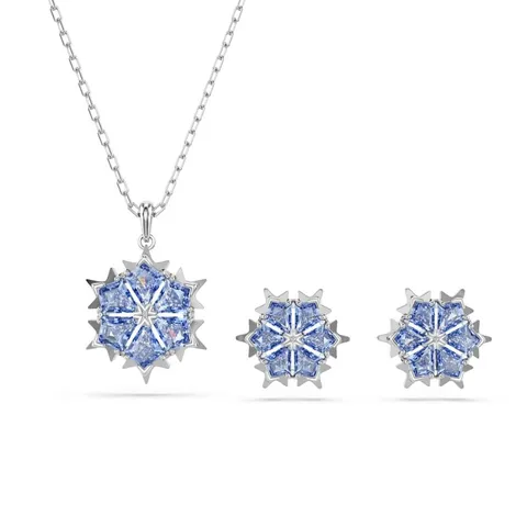 Swarovski Magic Set Collana Pendente e Orecchini, con Zirconia Grigio-Blu, Forma a Fiocco