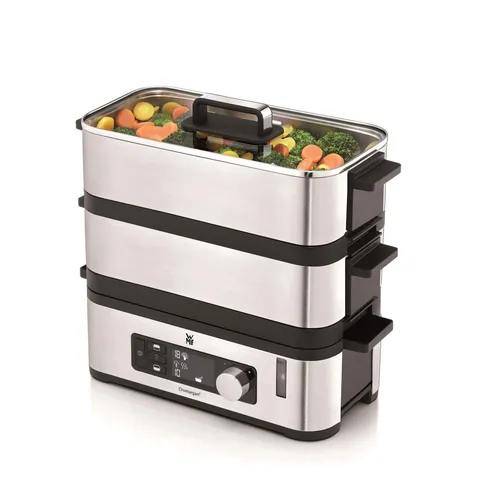 WMF KitchenMinis Vaporiera Elettrica compatta in Acciaio Inox 18/10 Cromargan, potenza
