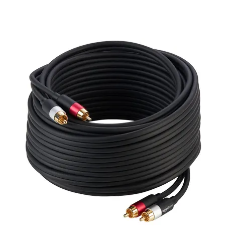 Amazon Basics Cavo audio RCA da 2 maschio a 2 maschio, 10 m, nero