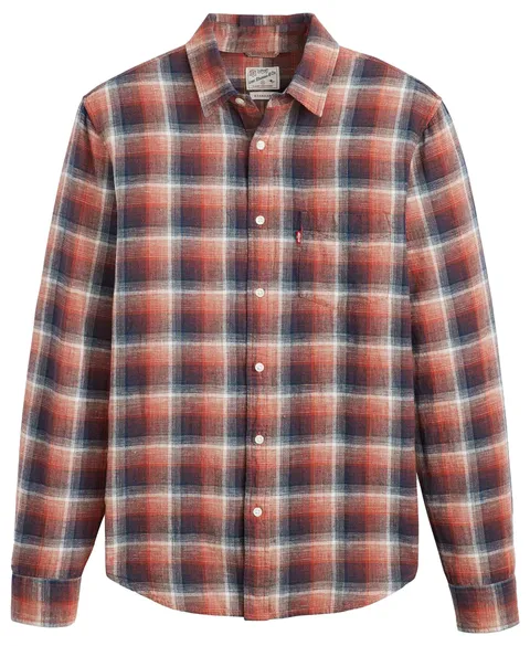 Levi's Camicia Standard da Uomo Sunset con 1 Tasca, Abito Plaid Nolan Bl, XL