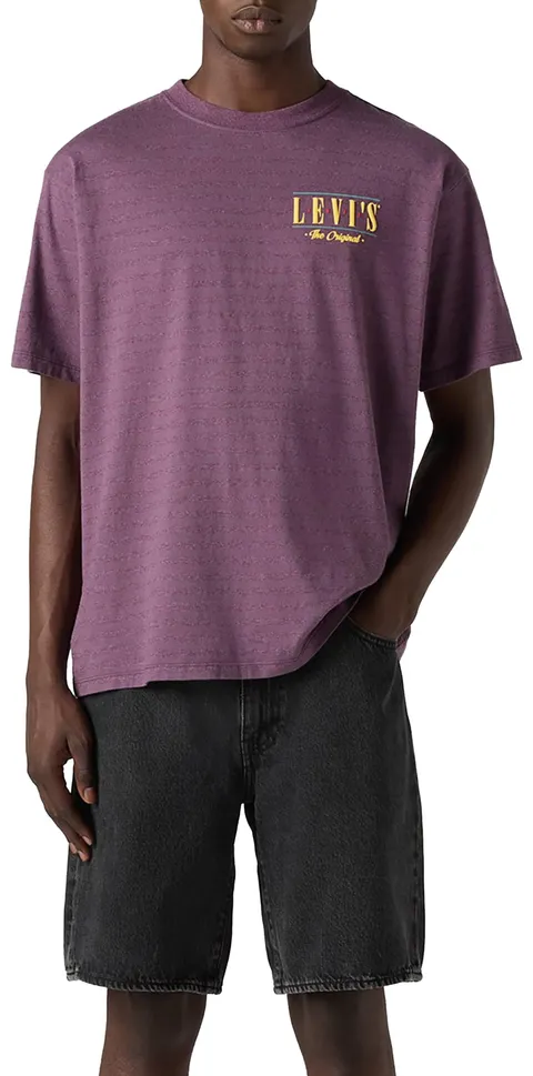 Levi's Vintage Fit Graphic Tee Serif Logo Grey, Logo Serif Grigio/Viola, S